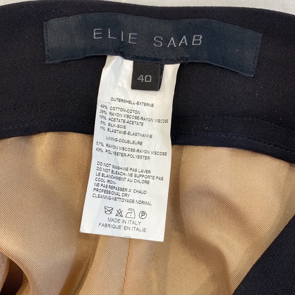 ELLIE SAAB Black Wide Leg Ankle Length Pants - Picture 6 of 6